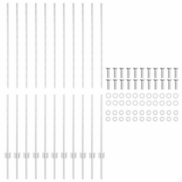 Zaunpfosten Silber 150 cm, 11 Stk.