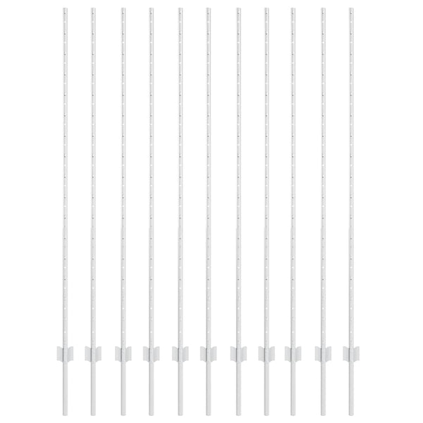 Zaunpfosten Stahl Silber 160cm 11er Set