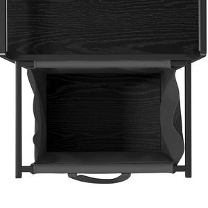 vidaXL Laundry Basket 1 Compartment with Shelf Black Oak Look