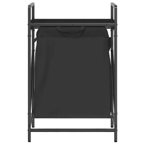 vidaXL Laundry Basket 1 Compartment with Shelf Black Oak Look