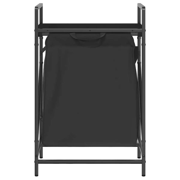 vidaXL Laundry Basket 1 Compartment with Shelf Black Oak Look