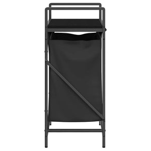 vidaXL Laundry Basket 1 Compartment with Shelf Black Oak Look