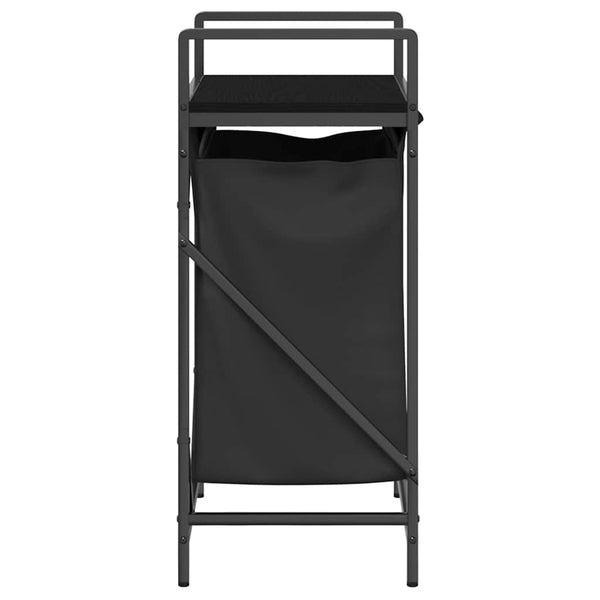 vidaXL Laundry Basket 1 Compartment with Shelf Black Oak Look