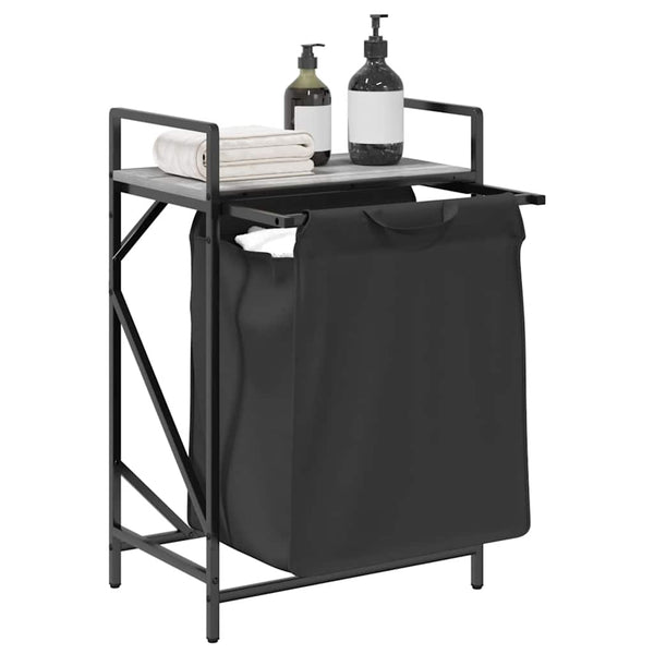 Wäschekorb mit Ablage Grau Sonoma