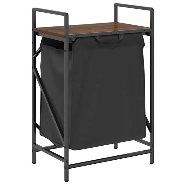 vidaXL Laundry Basket with Shelf Brown Oak Look