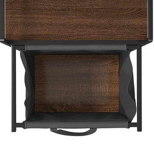 vidaXL Laundry Basket with Shelf Brown Oak Look