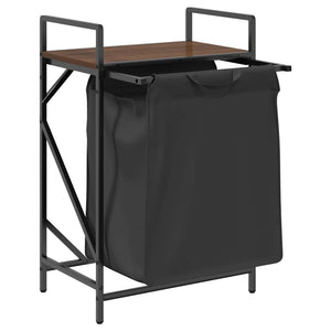 vidaXL Laundry Basket with Shelf Brown Oak Look