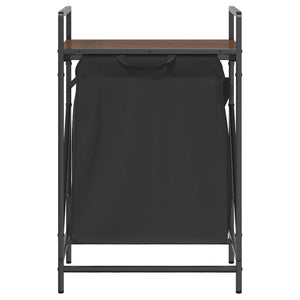 vidaXL Laundry Basket with Shelf Brown Oak Look