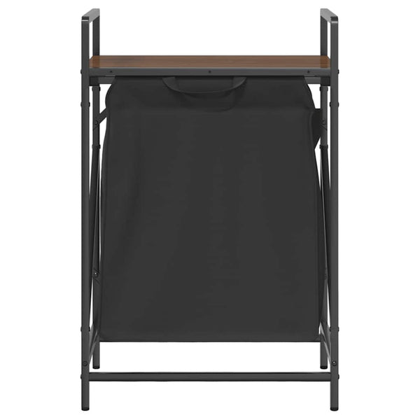 vidaXL Laundry Basket with Shelf Brown Oak Look