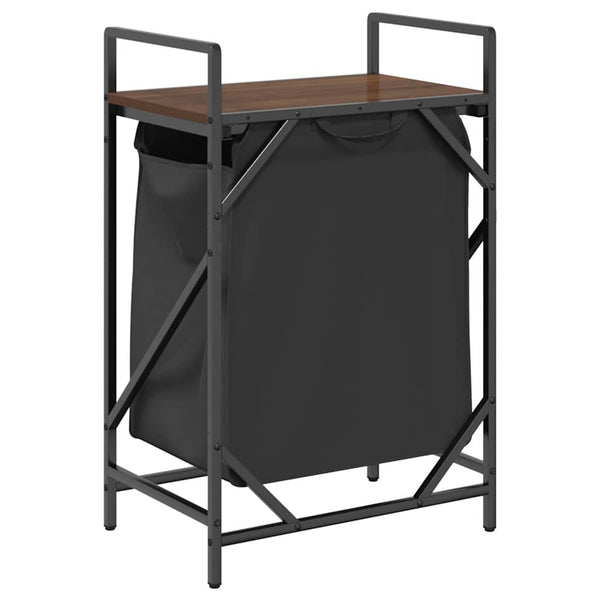 vidaXL Laundry Basket with Shelf Brown Oak Look