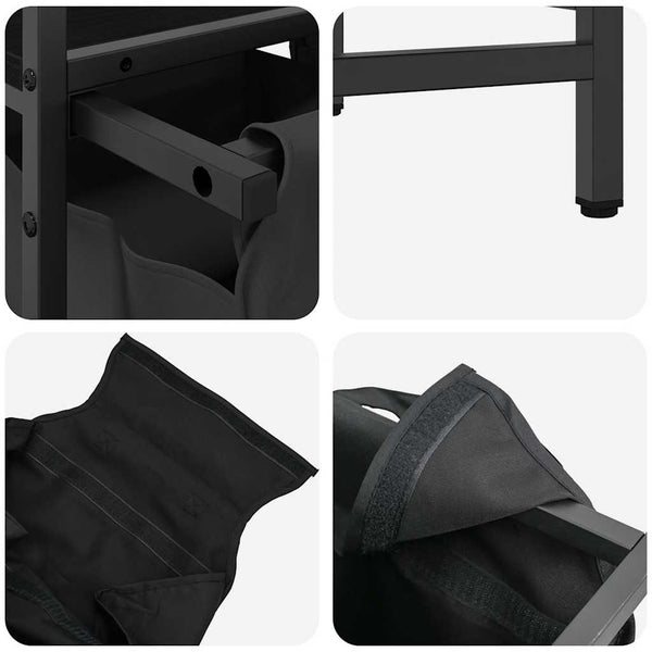 vidaXL Panier à linge à 3 compartiments avec étagères Chêne noir