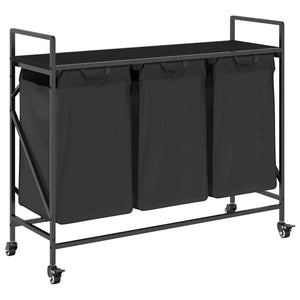 Wäschekorb 3 Fächer Schwarze Eiche