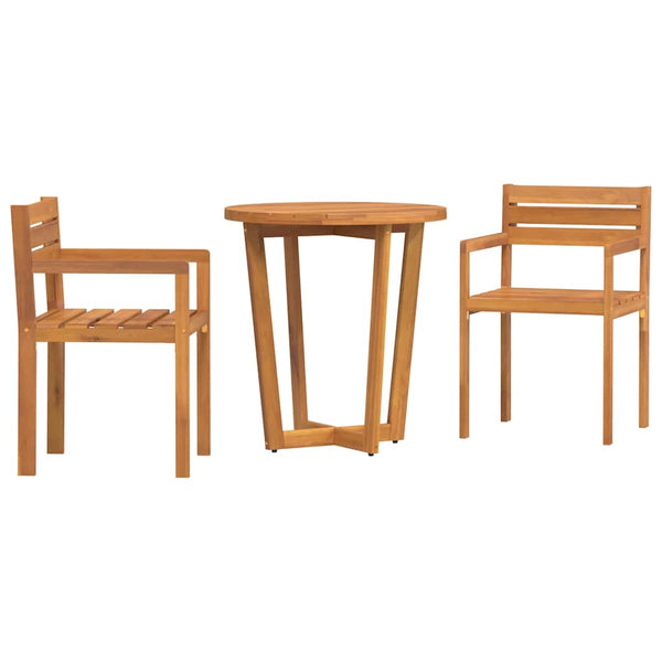 3-teiliges Garten Ess-Set Akazie Massivholz