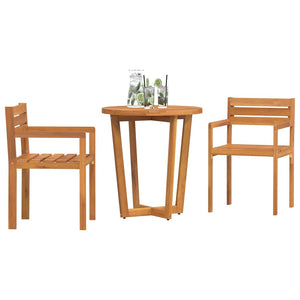 3-teiliges Garten Ess-Set Akazie Massivholz