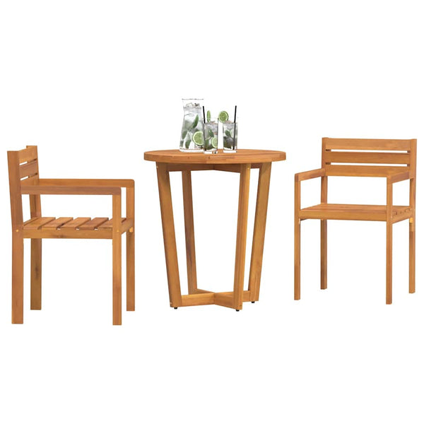 3-teiliges Garten Ess-Set Akazie Massivholz