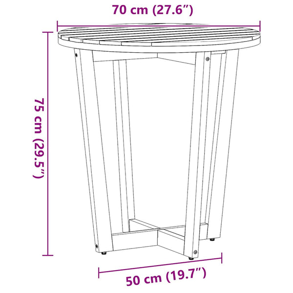 3-teiliges Garten Ess-Set Akazie Massivholz