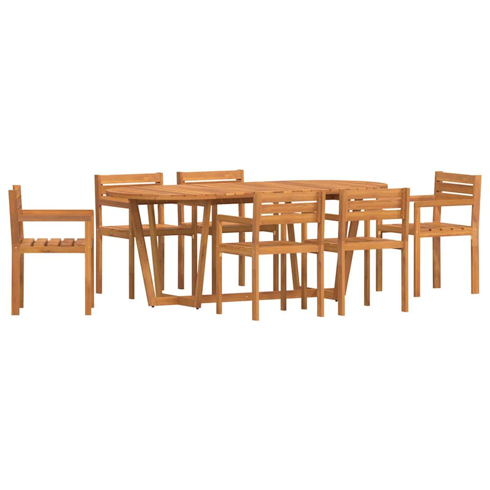 vidaXL Ensemble de salle à manger de jardin 7 pièces en bois d'acacia massif