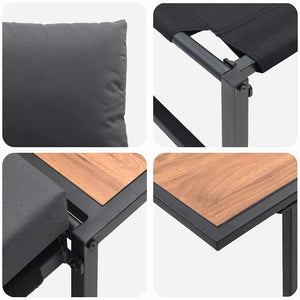 Anthrazit Stahl Gartenmöbel Set 2-teilig
