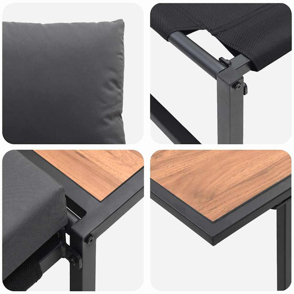 Anthrazit Stahl Gartenmöbel Set 2-teilig