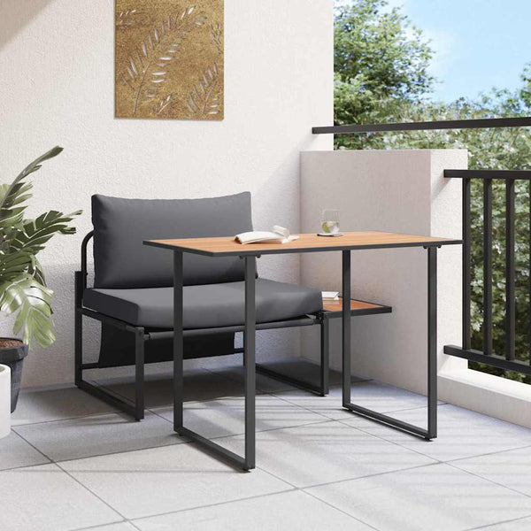 Anthrazit Stahl Gartenmöbel Set 2-teilig