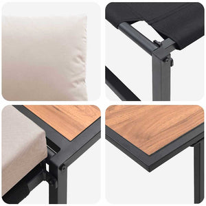 Outdoor Stahl Sitzmöbel Set Taupe, 2-teilig