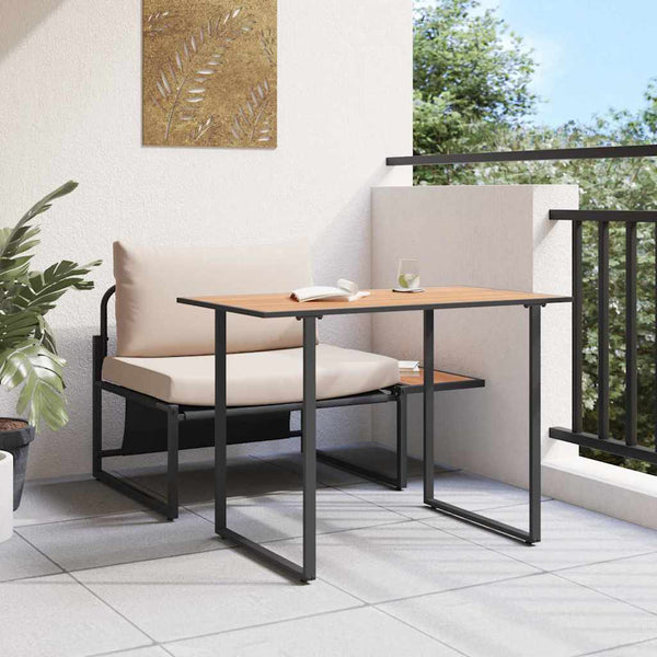 Outdoor Stahl Sitzmöbel Set Taupe, 2-teilig
