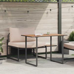 Outdoor Stahl Sitzmöbel Set Taupe, 2-teilig