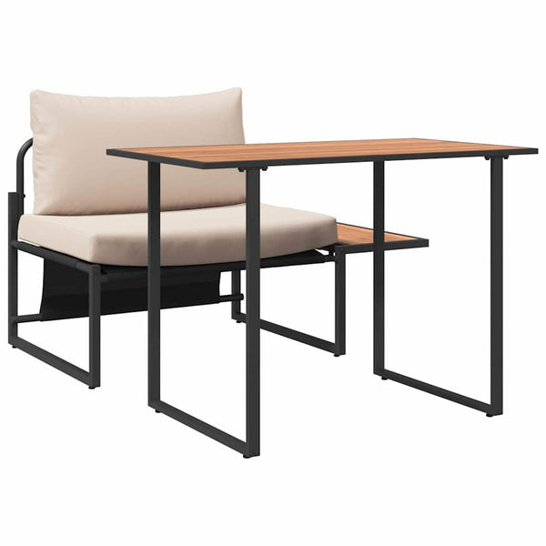 Outdoor Stahl Sitzmöbel Set Taupe, 2-teilig