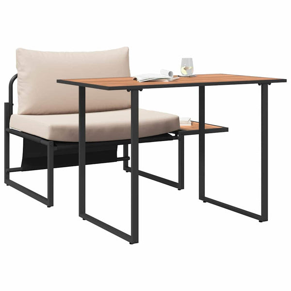 Outdoor Stahl Sitzmöbel Set Taupe, 2-teilig