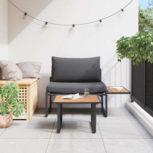Gartensofa Set 2-teilig Anthrazit