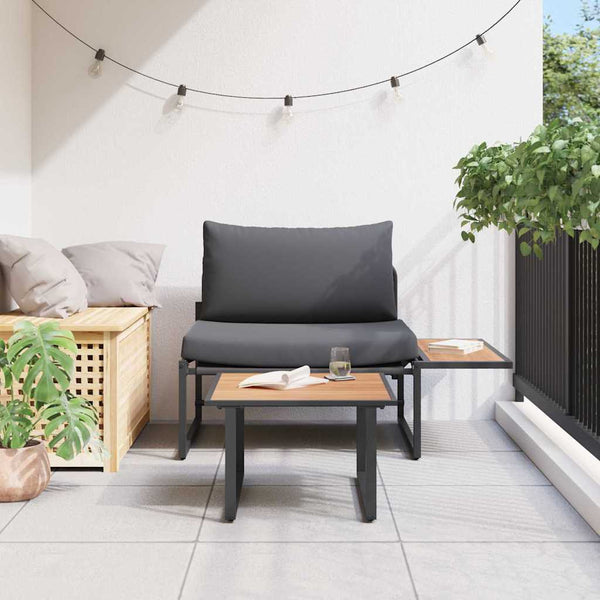 Gartensofa Set 2-teilig Anthrazit