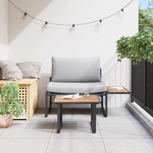 Gartensofa Set Hellgrau 2-teilig