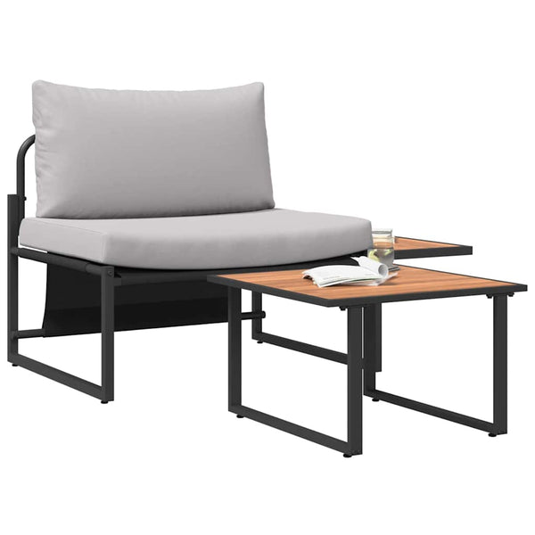 Gartensofa Set Hellgrau 2-teilig