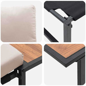 2-teiliges Gartensofa-Set Taupe Stahl