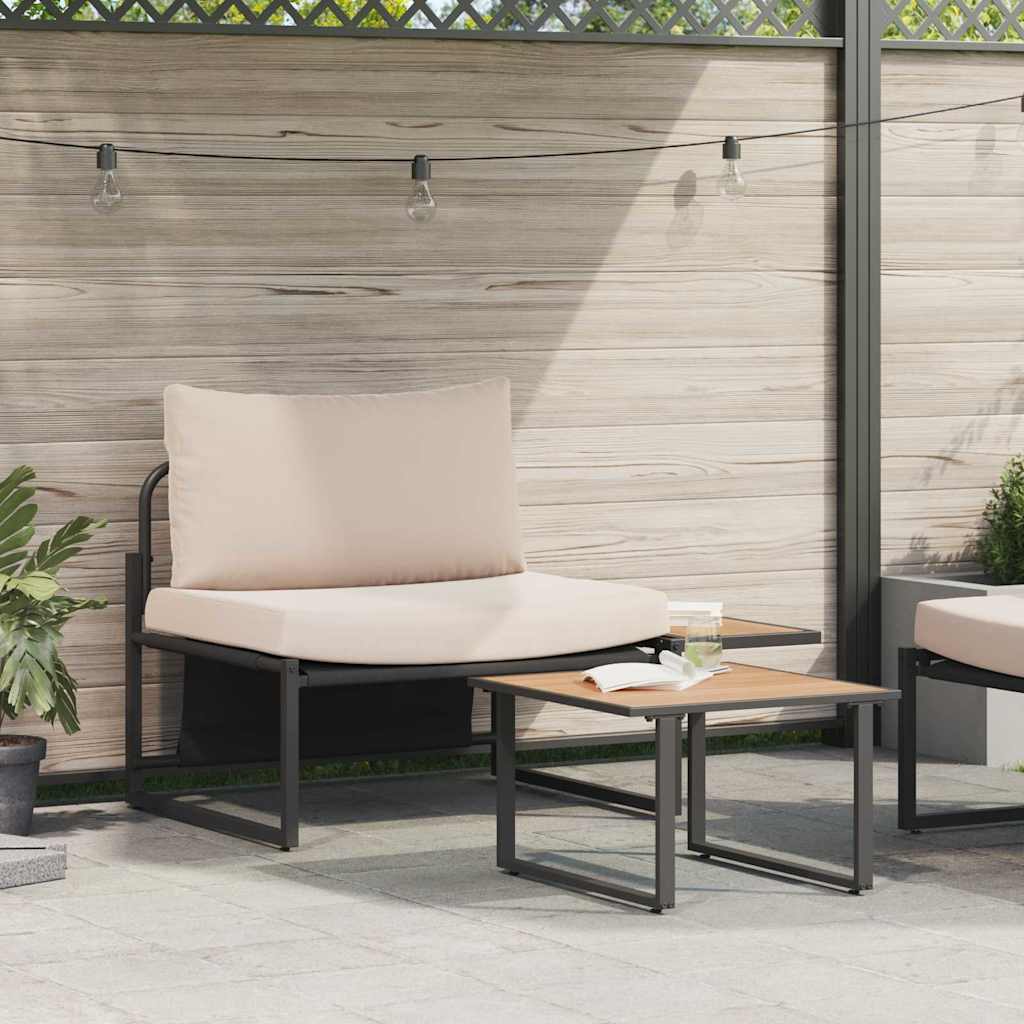 2-teiliges Gartensofa-Set Taupe Stahl