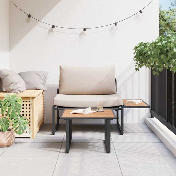 2-teiliges Gartensofa-Set Taupe Stahl