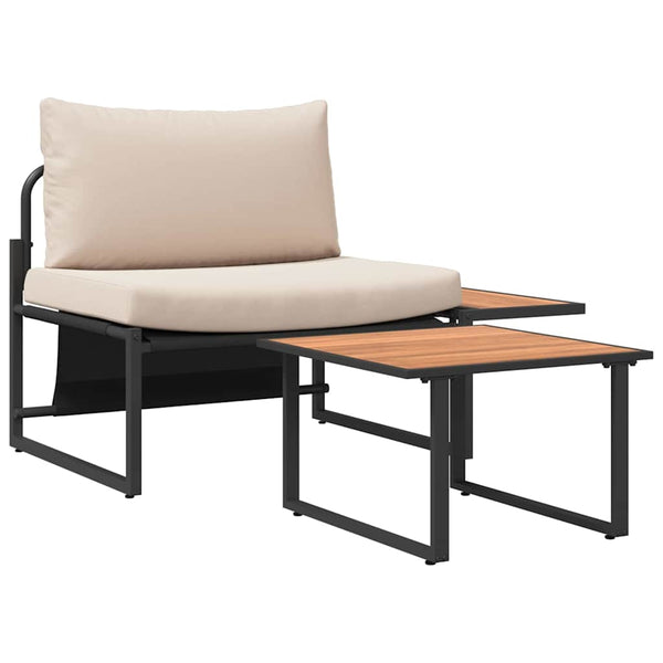 2-teiliges Gartensofa-Set Taupe Stahl