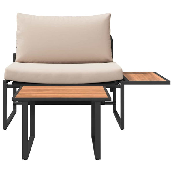 2-teiliges Gartensofa-Set Taupe Stahl
