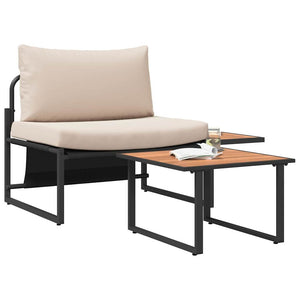 2-teiliges Gartensofa-Set Taupe Stahl