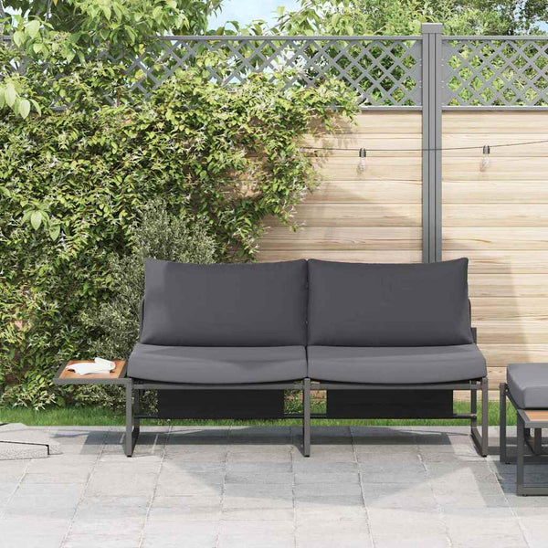 Gartensofa Anthrazit mit Kissen