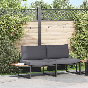 Gartensofa Anthrazit mit Kissen