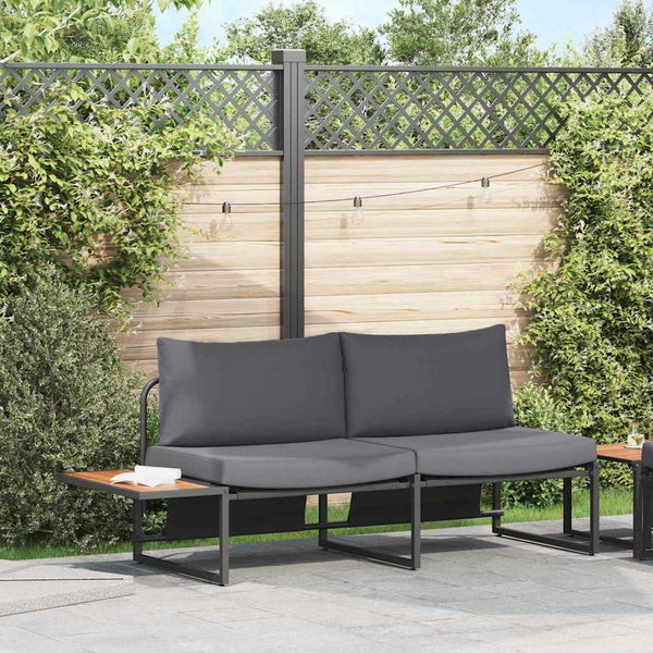 Gartensofa Anthrazit mit Kissen