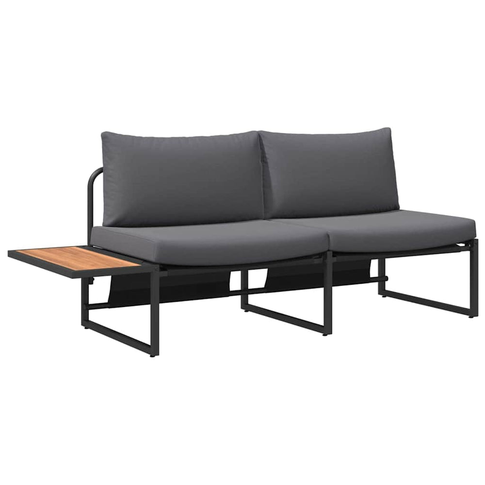 vidaXL Garden Sofa with Cushions Anthracite 200.5 x 70 x 85.5 cm Steel