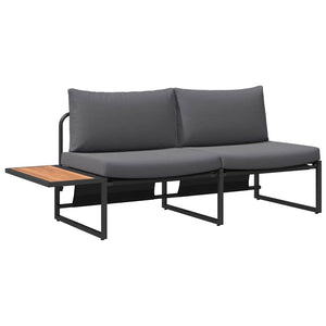 Gartensofa Anthrazit mit Kissen