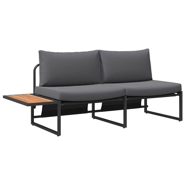 Gartensofa Anthrazit mit Kissen