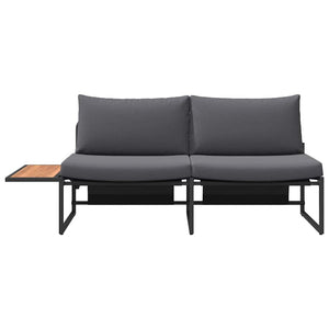 Gartensofa Anthrazit mit Kissen