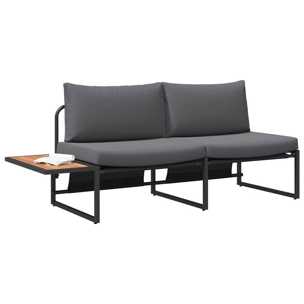 Gartensofa Anthrazit mit Kissen