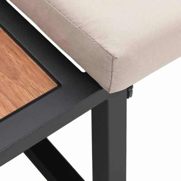 Gartensofa Taupe mit Kissen 200,5 cm