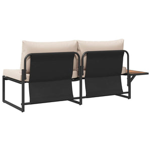 Gartensofa Taupe mit Kissen 200,5 cm