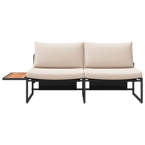 Gartensofa Taupe mit Kissen 200,5 cm